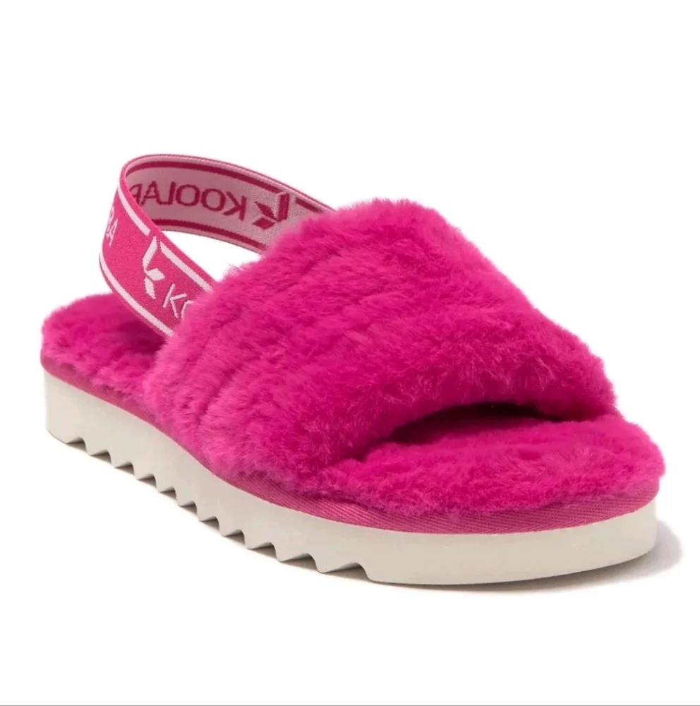 Koolaburra UGG Girl Fuzz'n Faux Fur Slipper Sandal size‎ 2